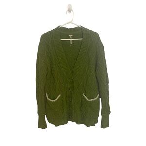 Free People Green Cardigan